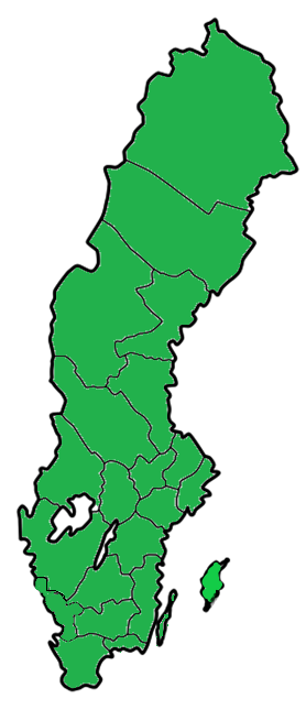 Grönfärgad Sverigekarta.